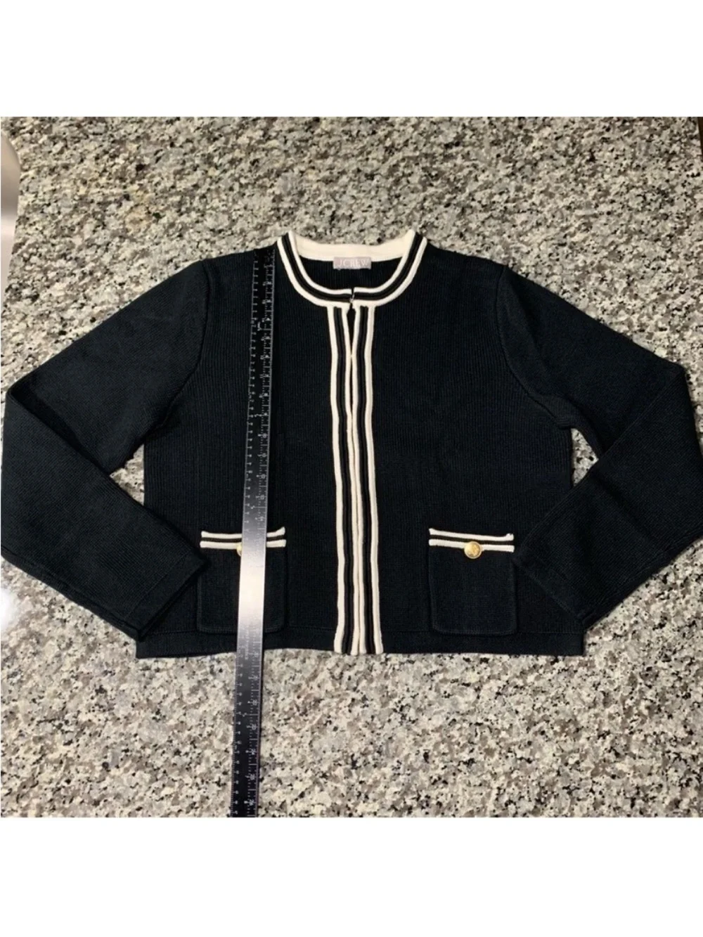 J Crew Emilie Sweater Lady Jacket Black L